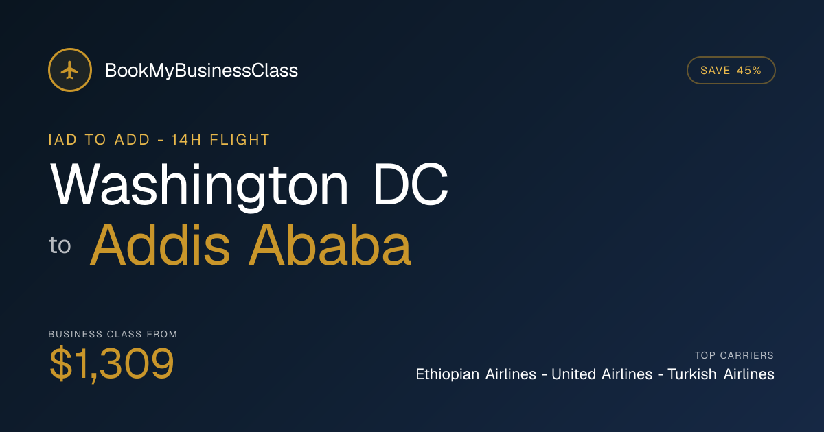 Washington DC to Addis Ababa Premium Economy